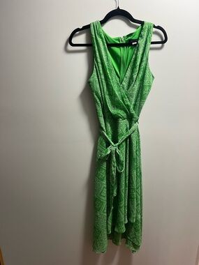Tommy Hilfiger Green Sleeveless Wrap Midi Dress